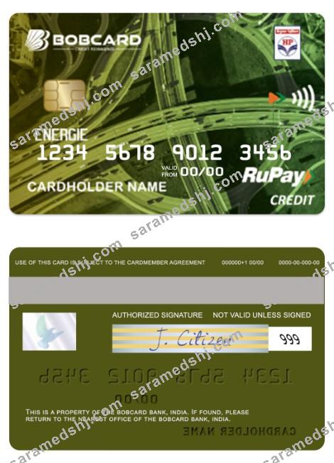 India HPCL Energie RuPay credit Bobcard